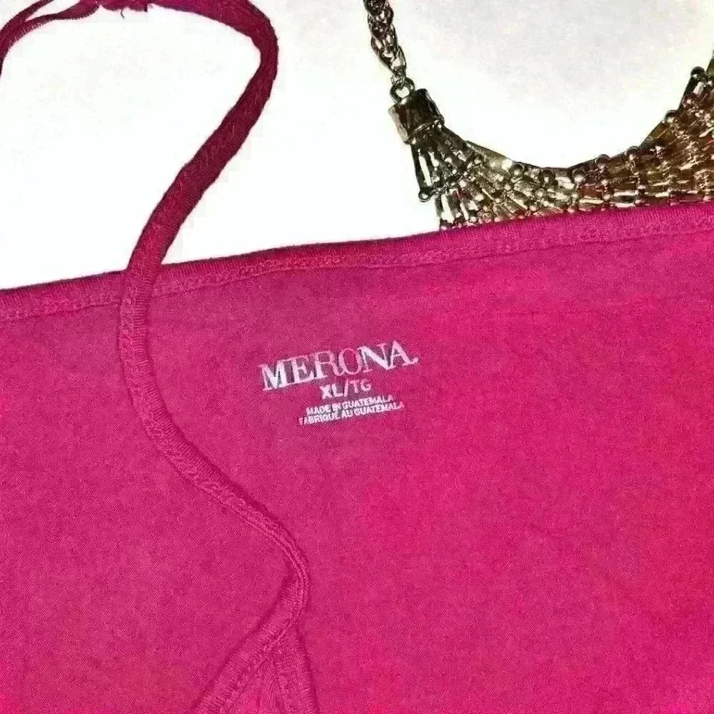 MERONA Womans WINE RED Cami Shell Tank Top Lightweight STRETCH size 2x 18/20 XXL - Picture 6 of 6